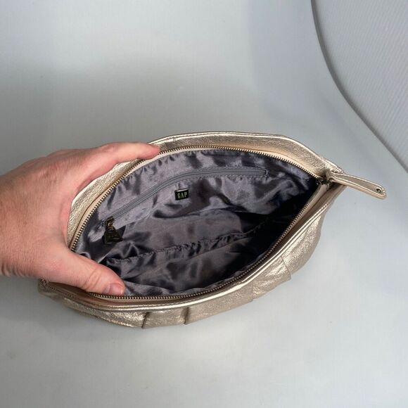 GAP - Vegan Leather Clutch Purse - Gold Color - Width 13" x Height 7.5"= - Picture 6 of 16